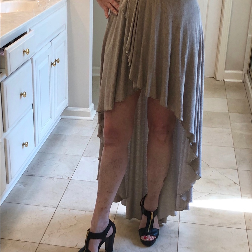 High / Low long skirt w/ ruffle front. Soft! OS - Picture 9 of 13